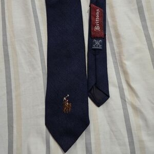 Rare Vintage Ralph Lauren PoloMen's Navy Tie 100% Wool